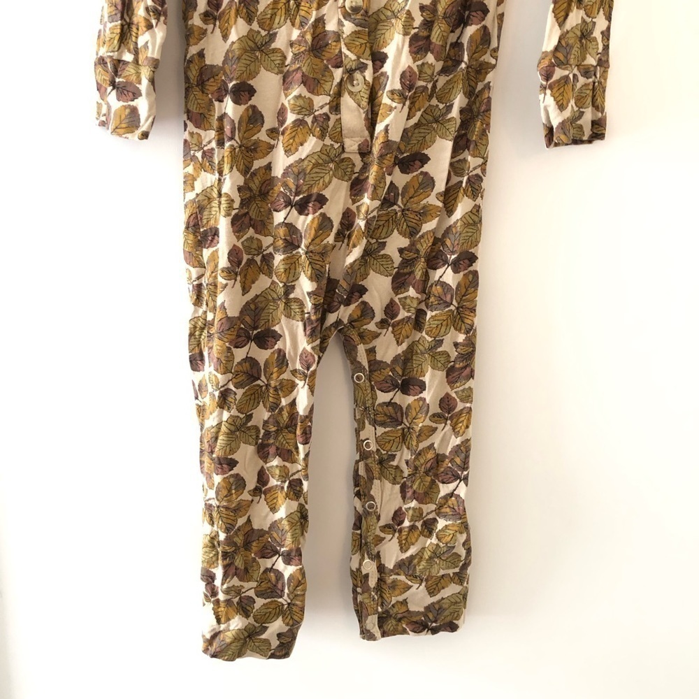 Kate Quinn Brown Green Leaves Bamboo Viscose Jumpsuit 2T - Picture 6 of 9